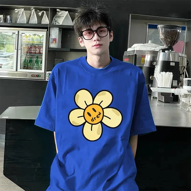 Smiley drew sunflower T-shirt